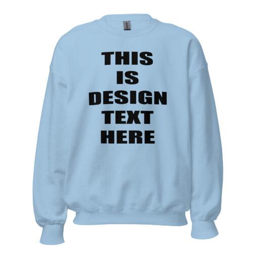 unisex crew neck sweatshirt light blue front 675a7214b2e79